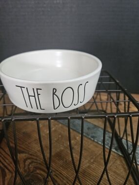 Rae Dunn "THE BOSS" White Ceramic Bowl